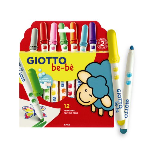 義大利GIOTTO - GIOTTO BEBE 可洗式寶寶彩色筆12色