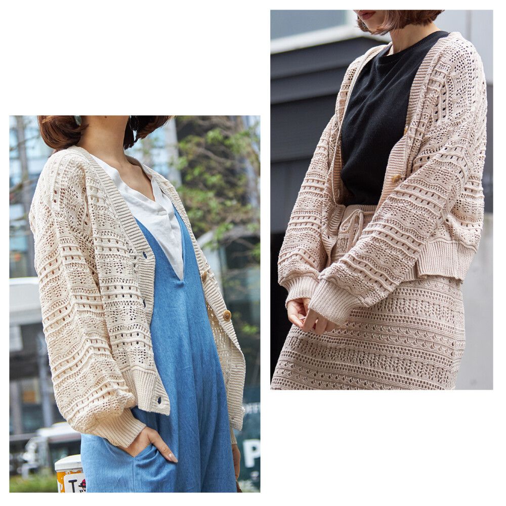 日本女裝代購 - 2way 碎花V領洋裝/罩衫外套-綠 (M(Free size))