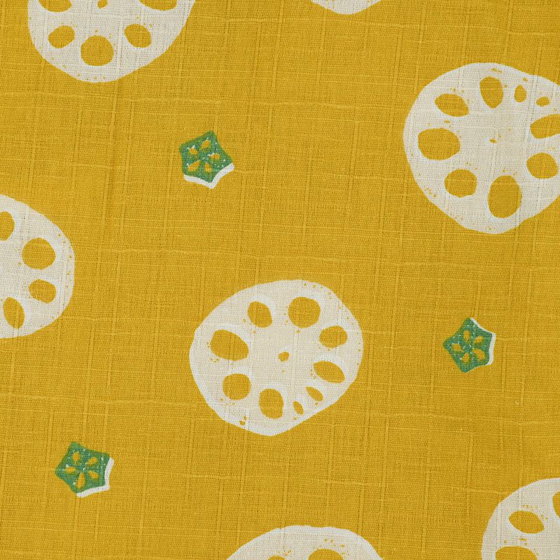 akachan honpo - 兩件式甚平-蓮藕-黃色