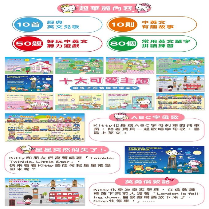 用手指點一點會說話有聲書：Hello Kitty 唱英文兒歌(點點書21)