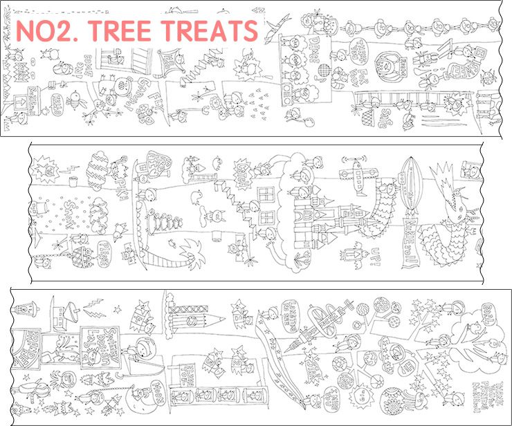 日本 NuRIE - 日本製 創意著色大型塗鴉紙(捲式)-TREE TREATS (18x228cm)