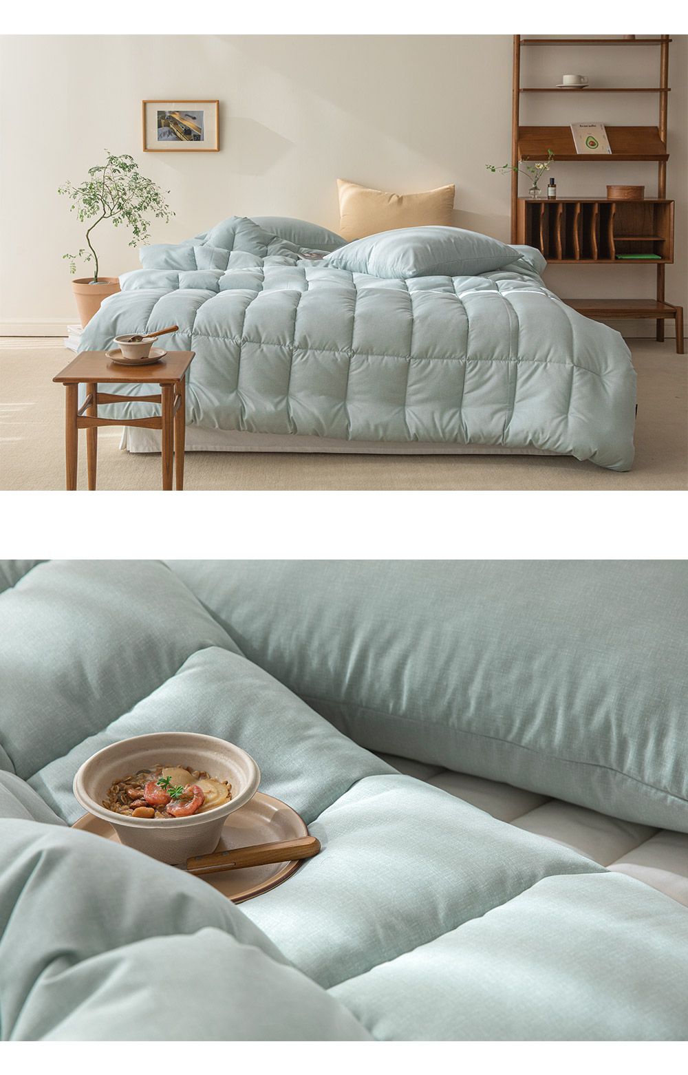 韓國 Maatila - 可水洗超細纖維桃皮感四季被-薄荷綠