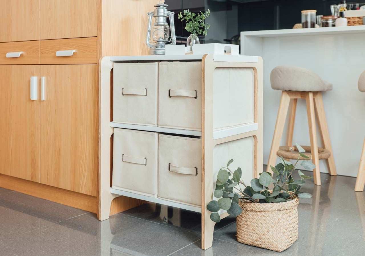 走走家具 - 置物架加購配件-專屬收納布籃-米色 (特多龍布) (32.5 / 28 / 27.5 (cm))