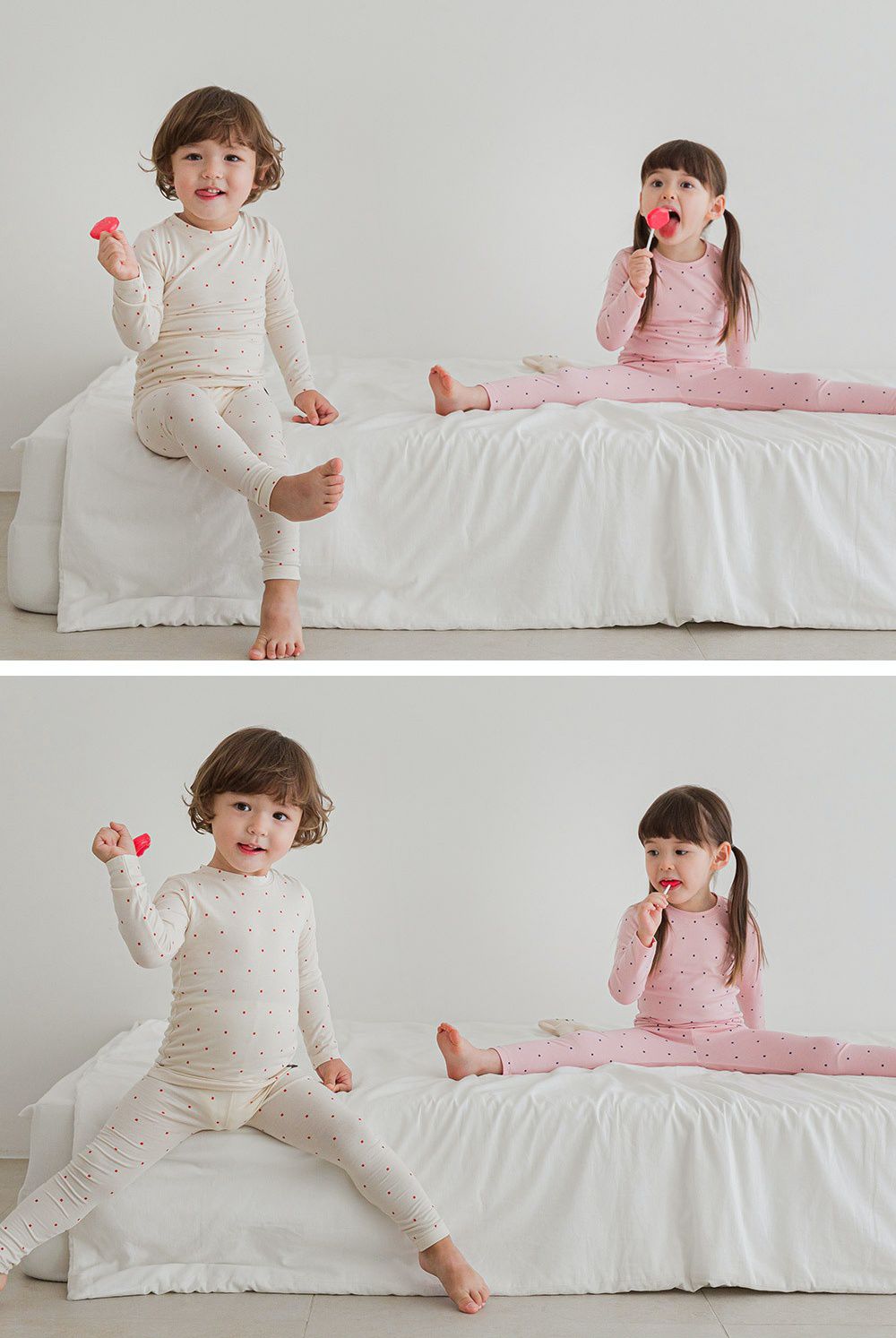 韓國 Cordi-i - 德國Viloft天然纖維保暖衣套裝-點點-可可