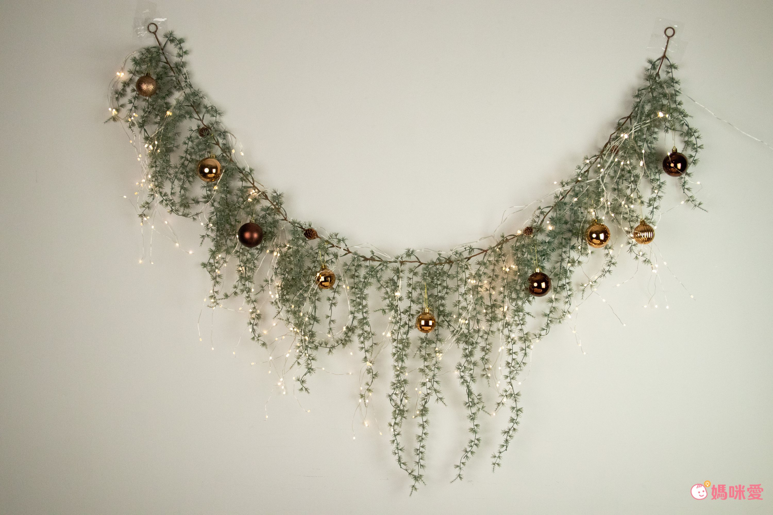 韓國 Bebe Deco - DIY聖誕樹/聖誕樹藤壁飾燈-銀白世界 (180cm)