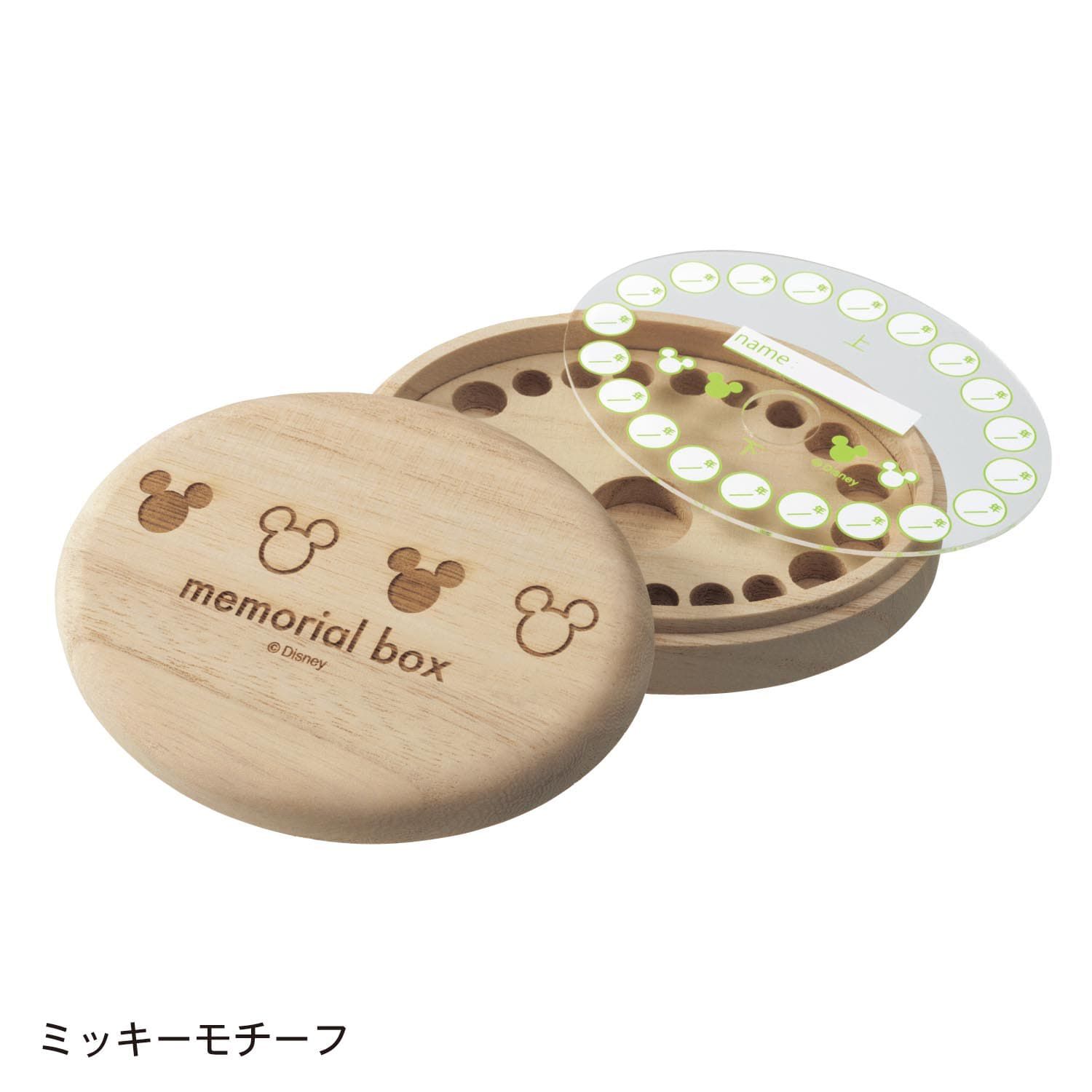 日本千趣會 - 迪士尼 日本製桐木乳齒收納盒-奇奇蒂蒂 (11x9x2.3cm)