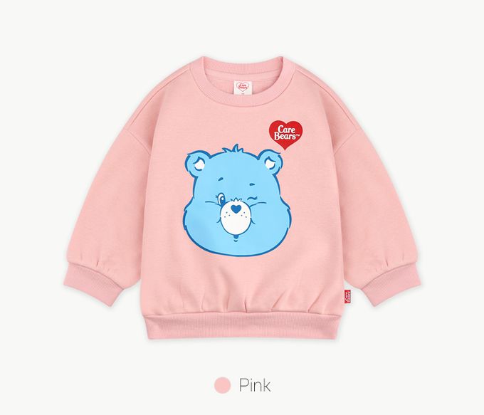 韓國 Care Bears - 聯名款眨眼熊熊內刷毛大學T-粉