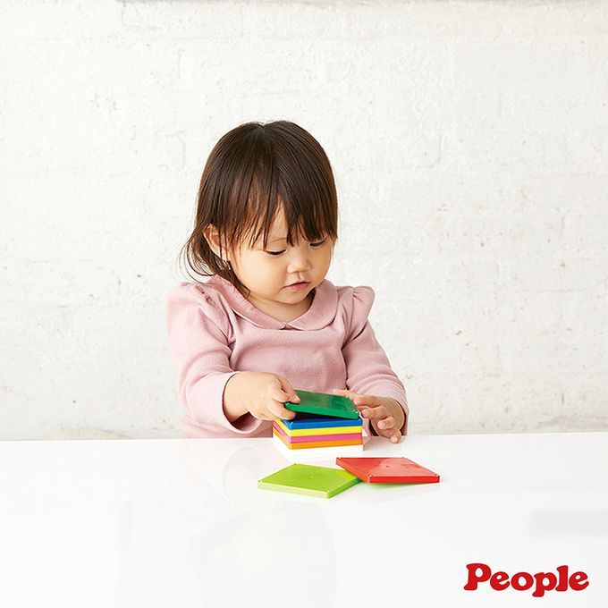 日本 People - 益智磁性積木BASIC系列-平面積木豪華組(附吸附板)(1歲6個月以上~ )