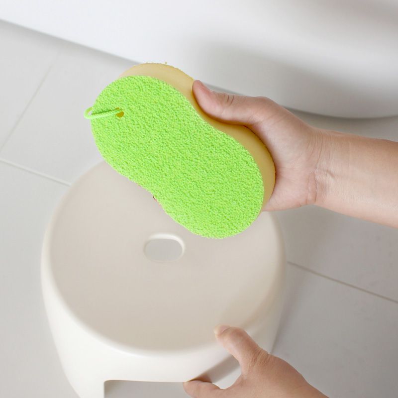 日本 MARNA - 軟硬雙面材質 除水垢菜瓜布/清潔刷-黑灰