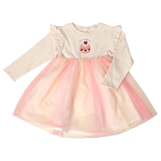 akachan honpo - 洋裝-薄紗-米白色