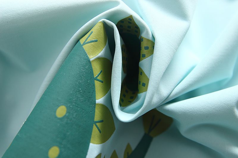 男寶短袖泳裝套裝(附帽子)-微笑恐龍-淺藍+綠