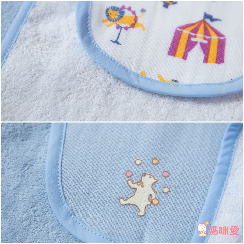 日本 Combi - mini系列-純棉紗布吸汗巾2入-愛心 (F (39x20cm))