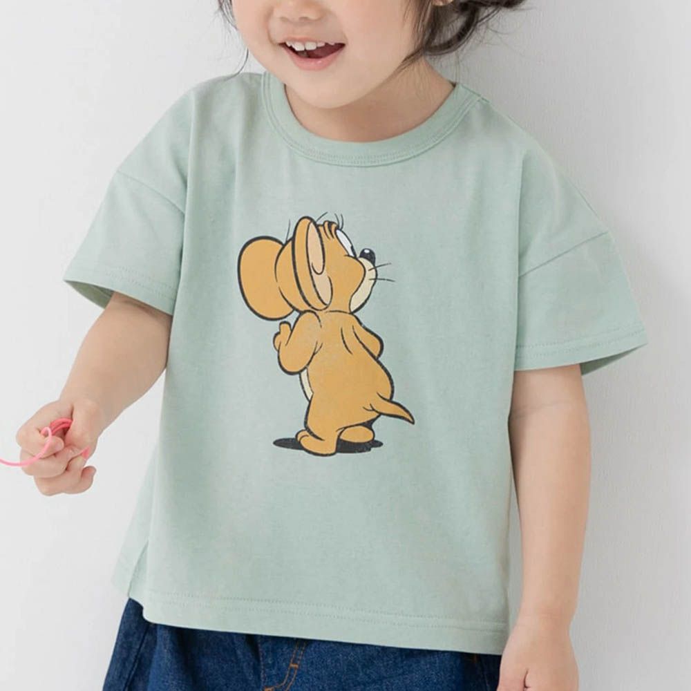 湯姆貓傑利鼠限定短袖上衣-傑利鼠-薄荷綠