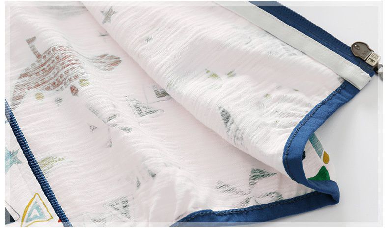 純棉連帽防曬外套/空調外套-恐龍的幾何世界-白色