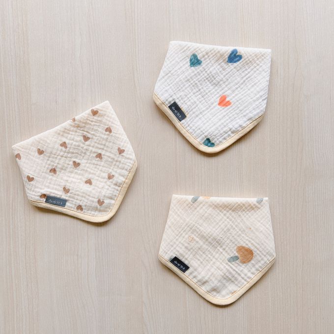 Chi-mi啾米 - 四層紗兩用圍兜6件組 (F碼25X25CM)