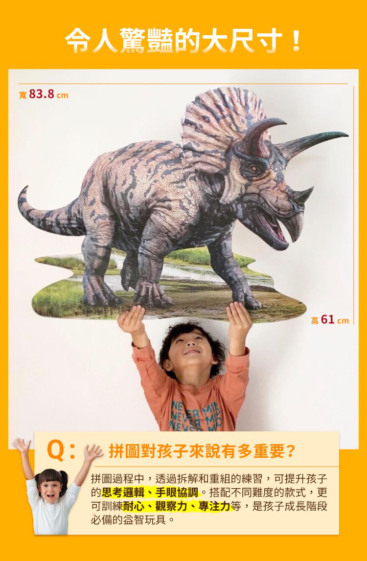 Madd Capp - I AM 動物拼圖-100,我是三角龍