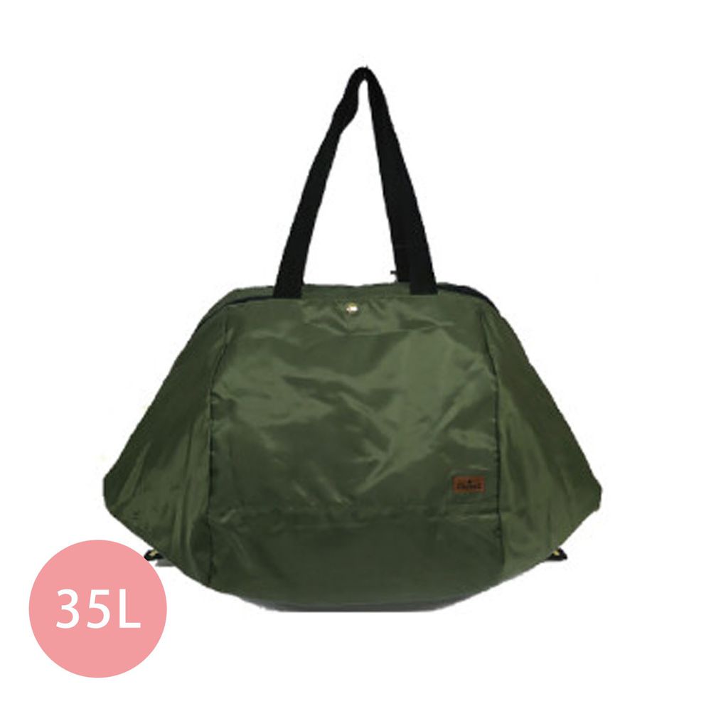 日本 Chepeli - 超大容量保冷購物袋/背包(可套購物籃)-古典綠-35L/耐重15kg
