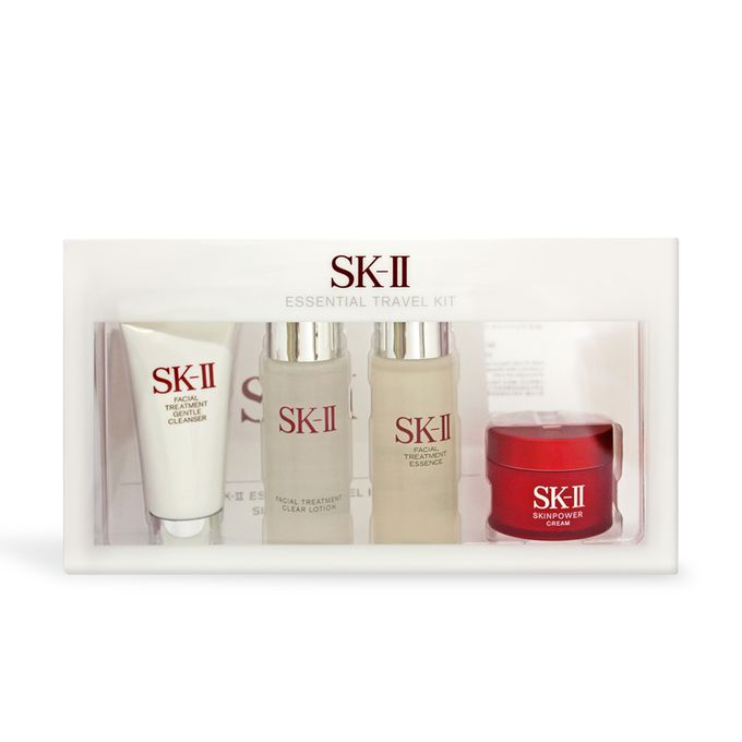 SK-II - 體驗旅行組(洗面乳20g+亮采水30ml+青春露30ml+活膚霜15g)-國際航空版