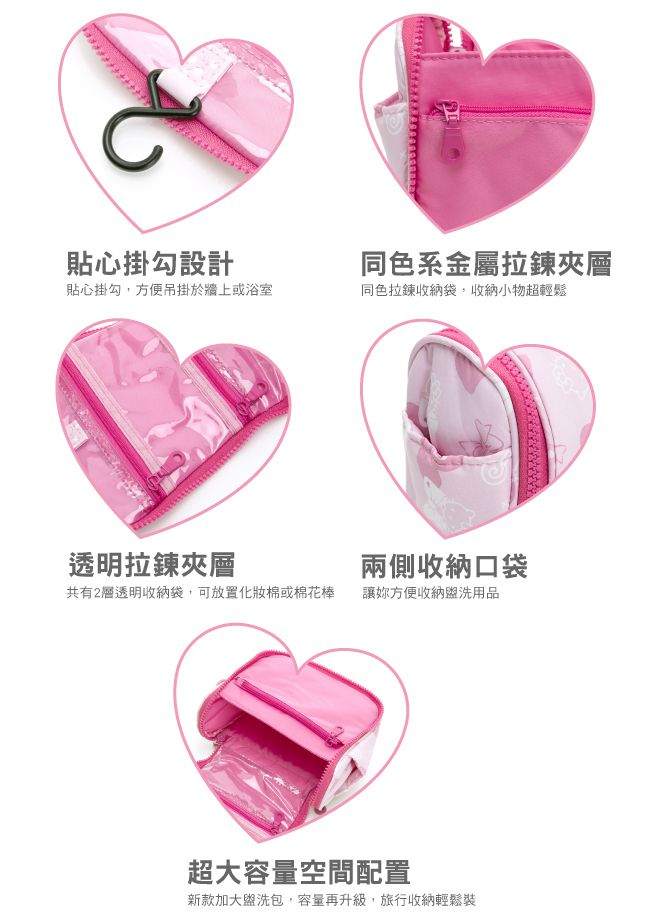 VOVAROVA - HELLO KITTY旅行盥洗包-微粉愛戀-臺灣限定-粉 (17cmx10cmx14cm)