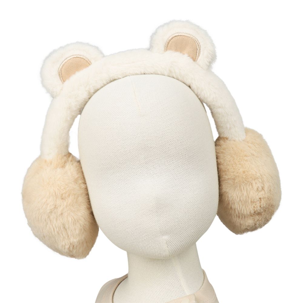 保暖耳罩-動物-米白色