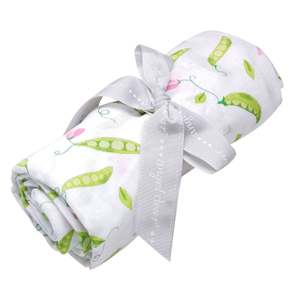 美國 ANGEL DEAR - 竹纖維嬰幼兒包巾-豌豆花開