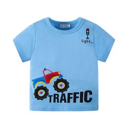 純棉短袖上衣-traffic車車-藍色