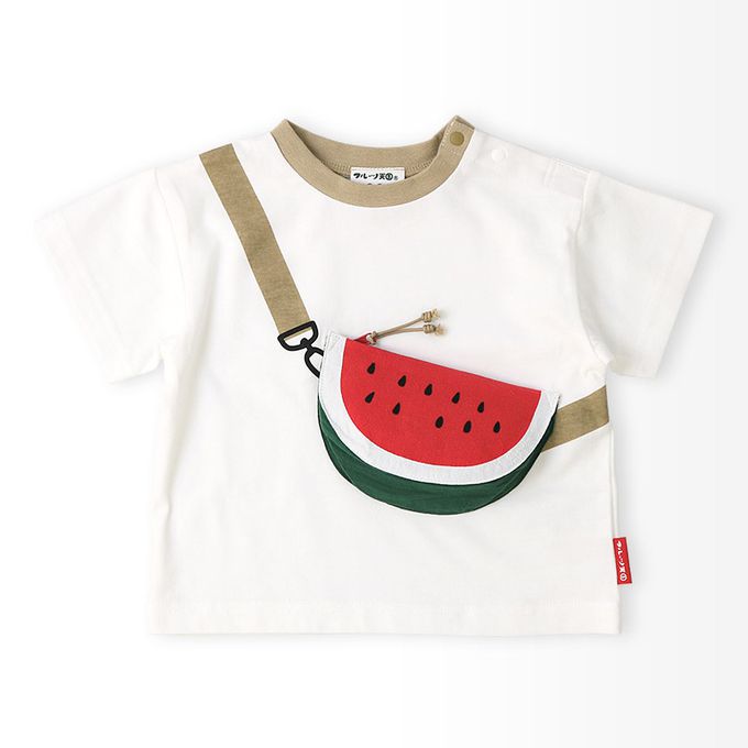 日本 ZOOLAND - 水果天堂 可愛包包造型短袖上衣-香蕉-黑