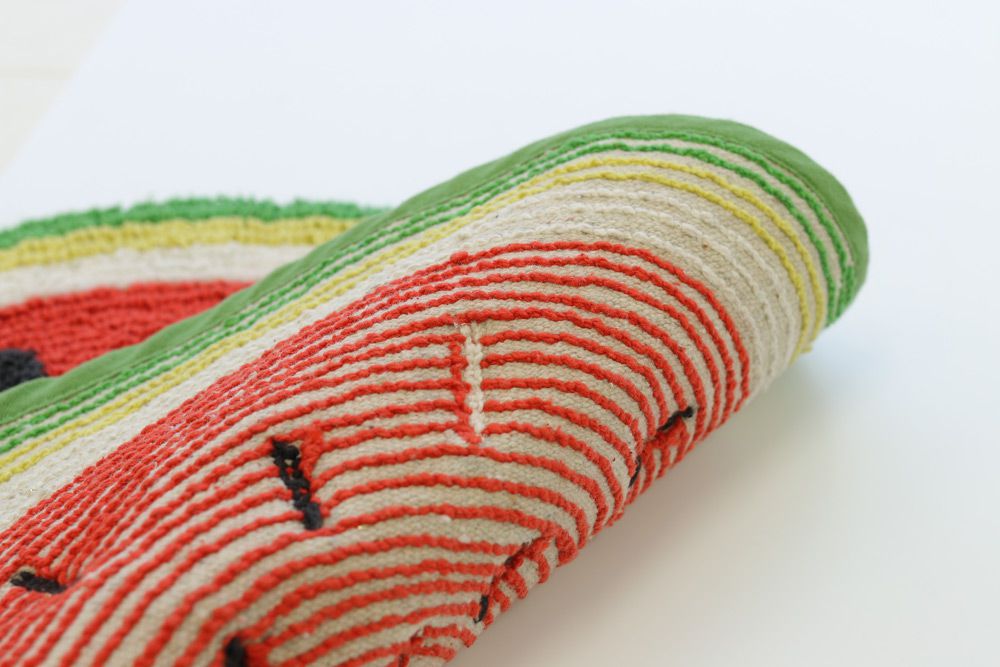 日本 TOMO - JUICY水果系列地墊/腳踏墊-西瓜 (約φ45cm)