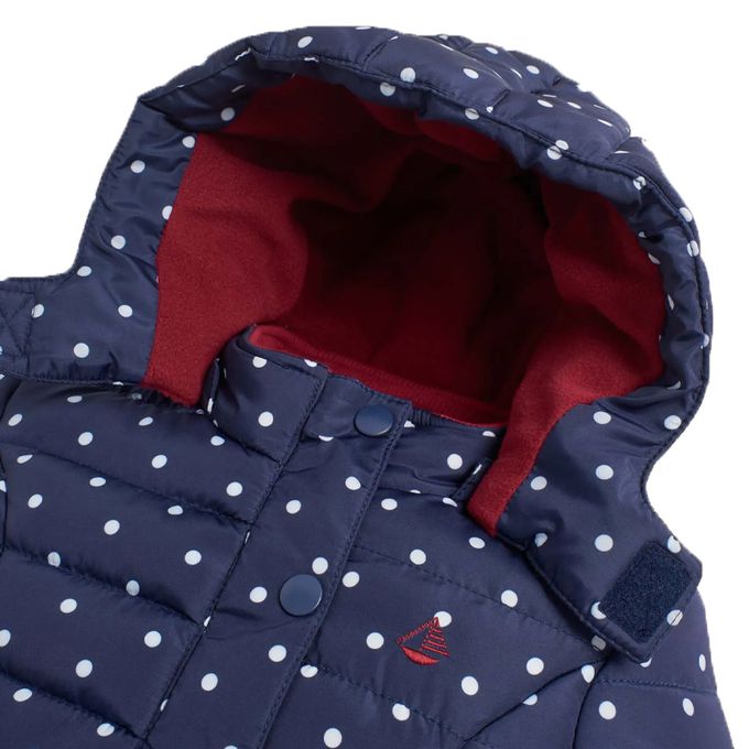 英國 JoJo Maman BeBe - 鋪棉蓬鬆保暖刷毛外套-水玉點點