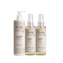 丹麥德瑪Derma - 大地無香孕媽咪保養組(免運)-護膚油150ml*2+保濕乳400ml*1