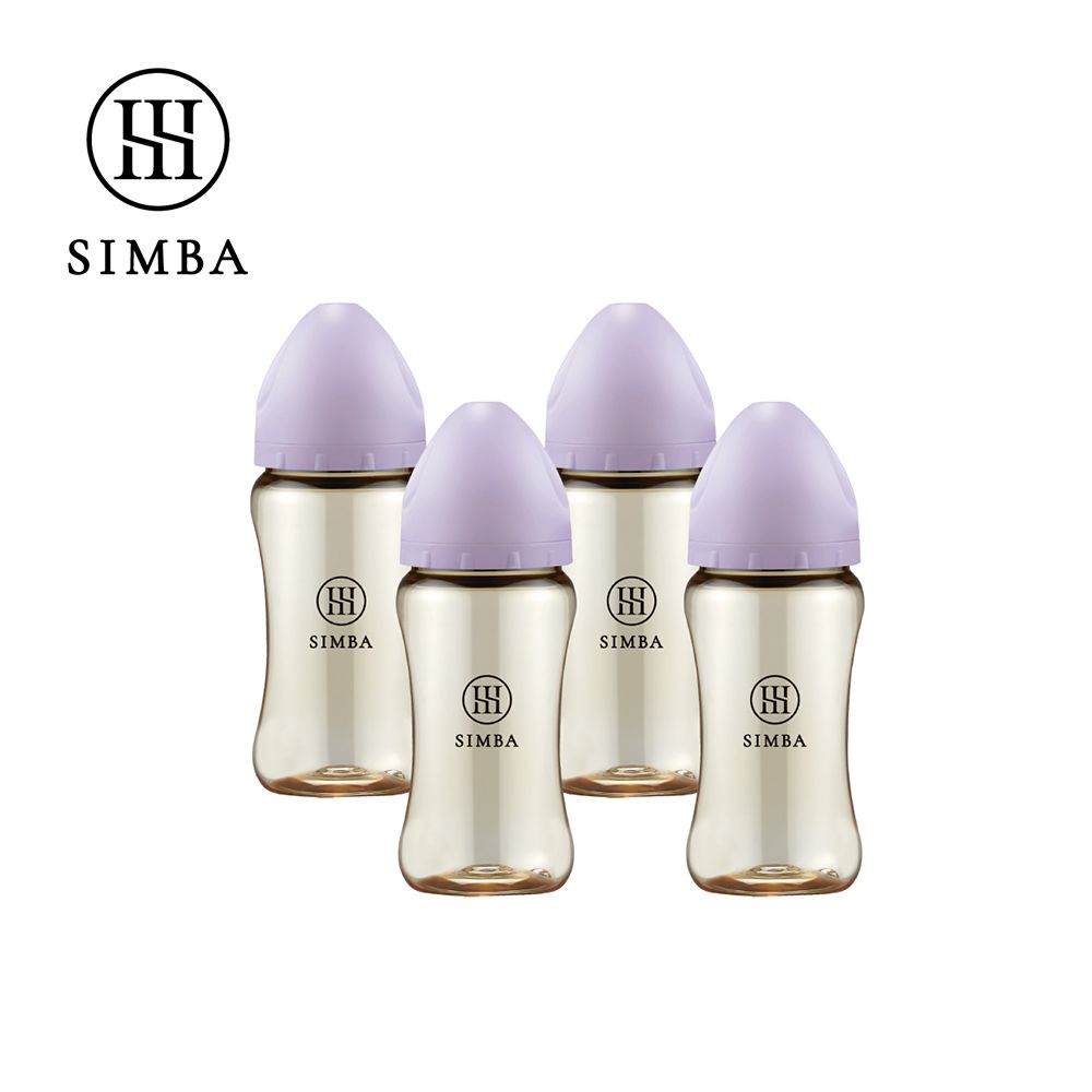 蘊蜜鉑金PPSU寬口防脹氣奶瓶4支組(270ml)-紫芙