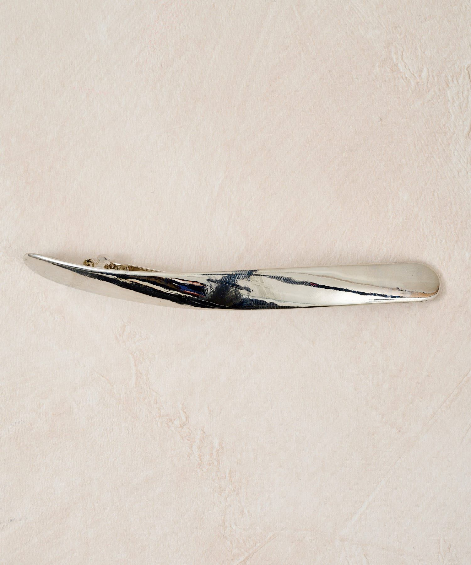 日本 Lattice - 優雅流線金屬一字夾/髮夾-銅棕