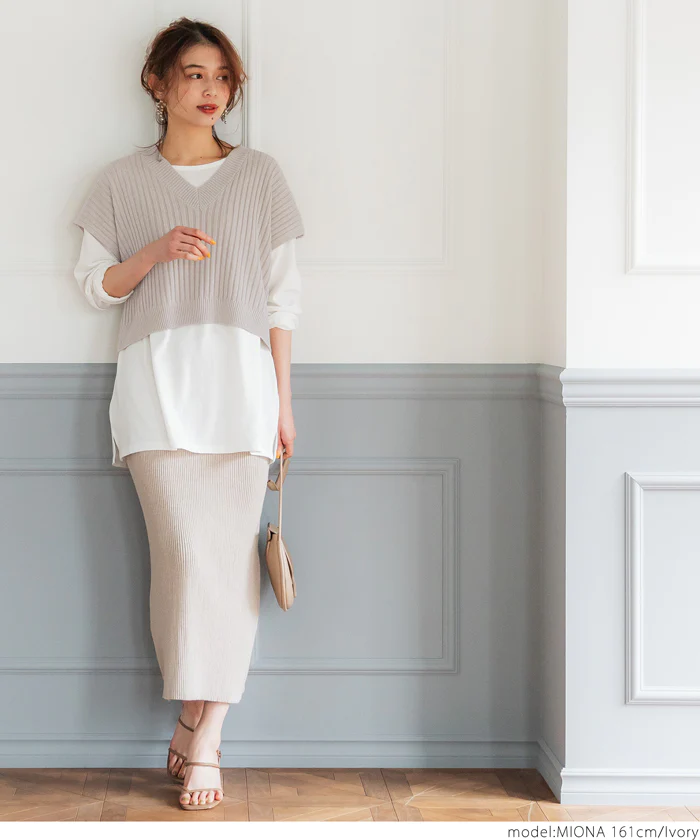 日本 COCA - 百搭彈性短版針織背心-黑