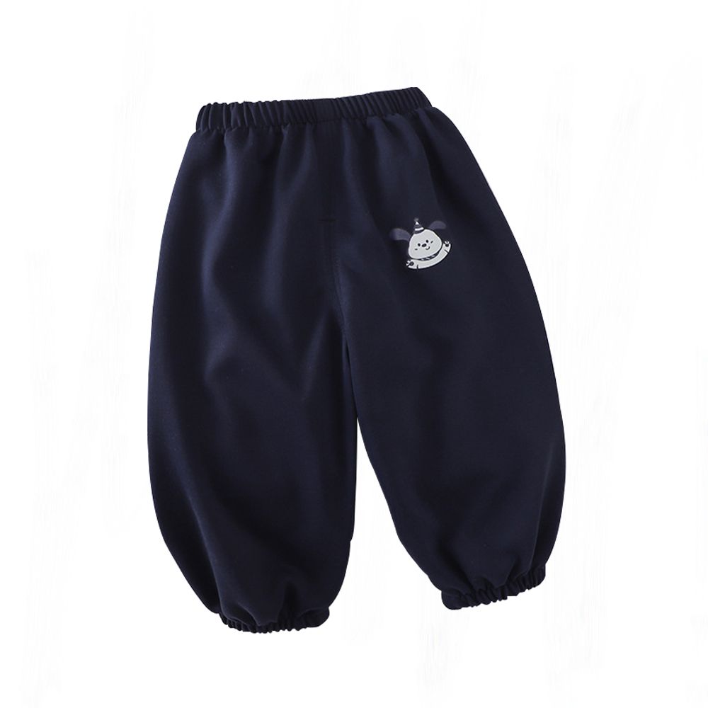 3入-簡約款素色兒童長褲 防蚊褲 運動褲-深藍狗狗+隨機2件