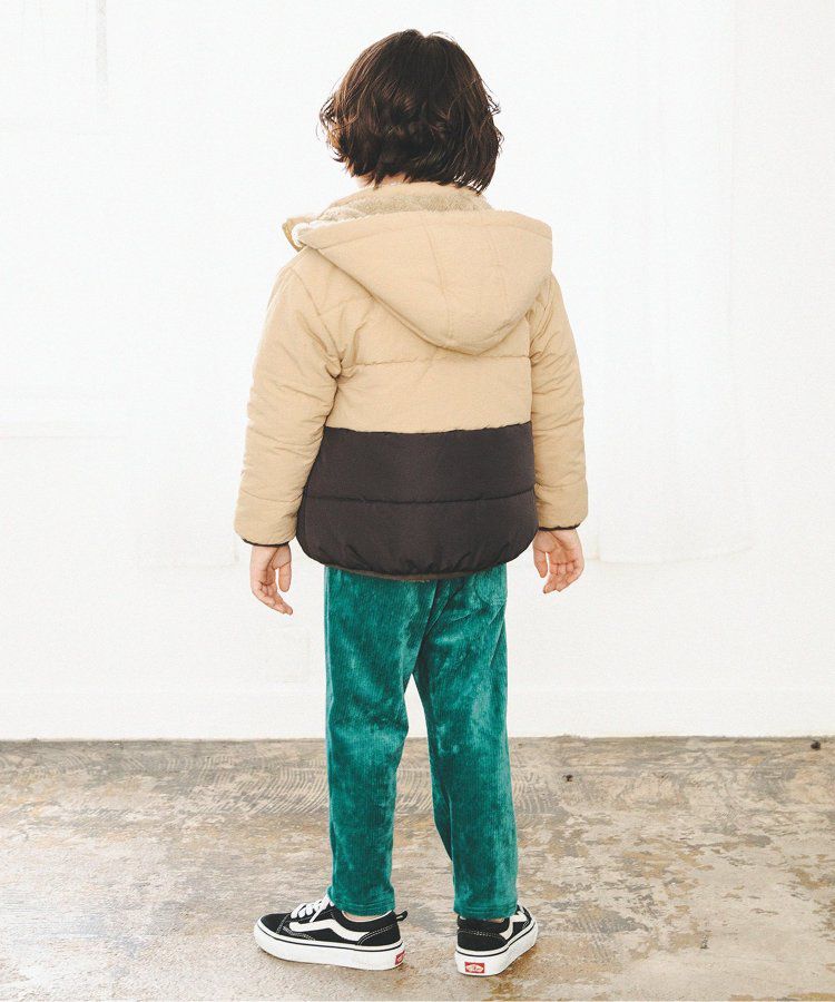 日本 BREEZE - 2WAY極暖裏絨保暖鋪棉外套-卡其x咖啡