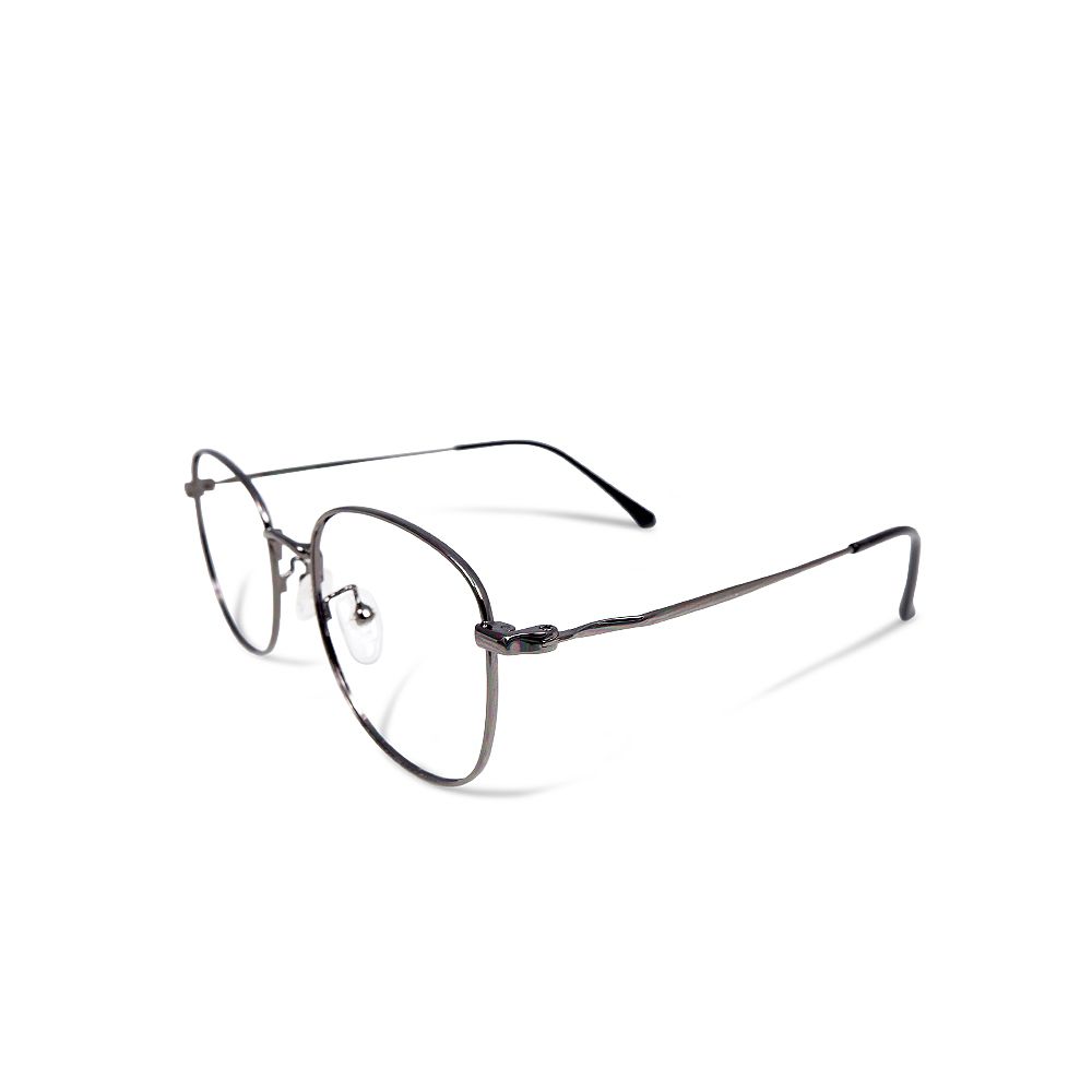 ALEGANT - 槍灰銀金屬色系圓框UV400濾藍光眼鏡