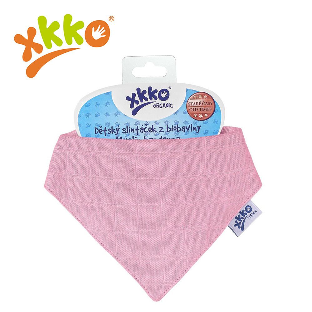 XKKO - 有機棉紗布口水巾-粉紅色
