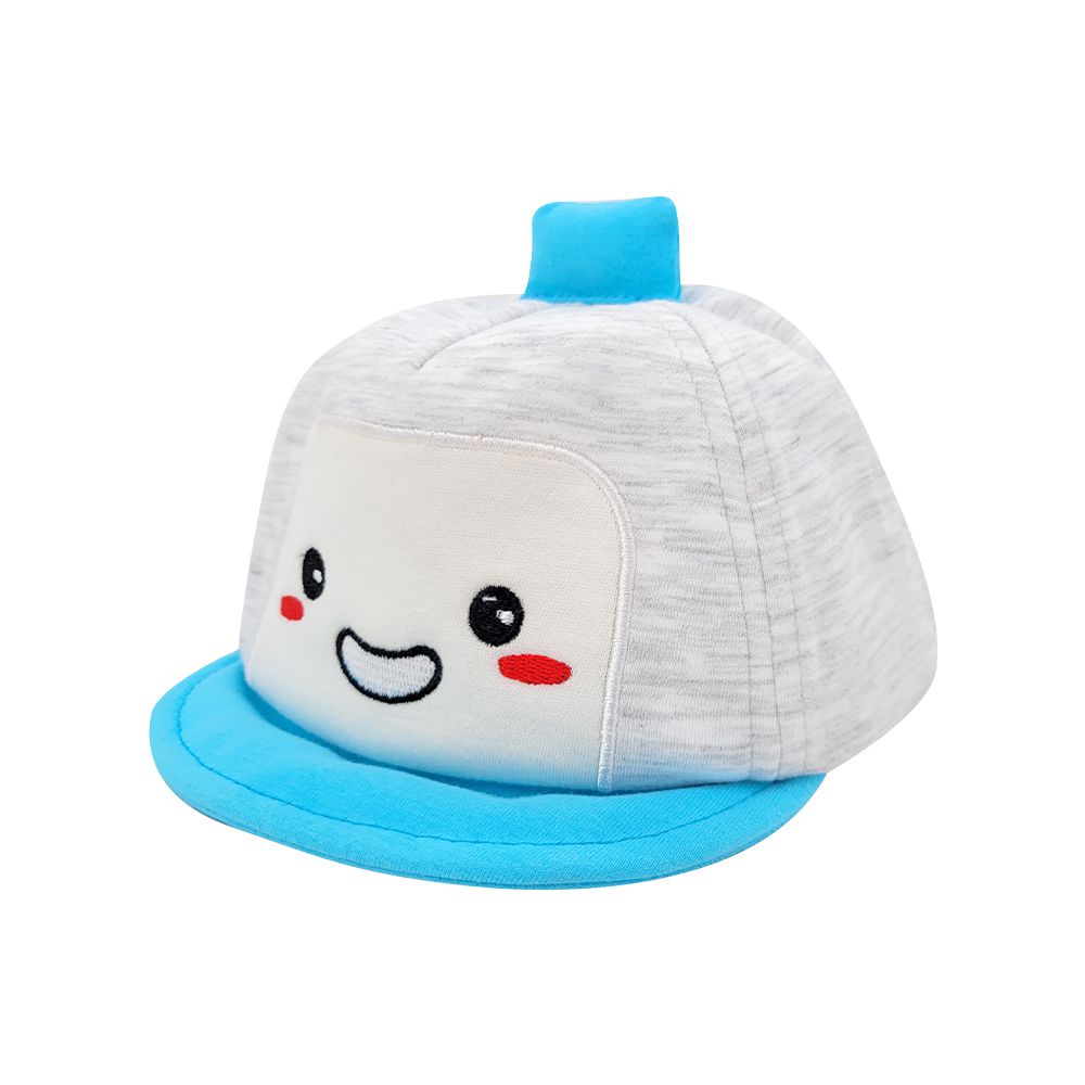 JoyNa - 寶寶遮陽帽 嬰兒棒球帽 鴨舌帽 微笑機器人童帽-灰色