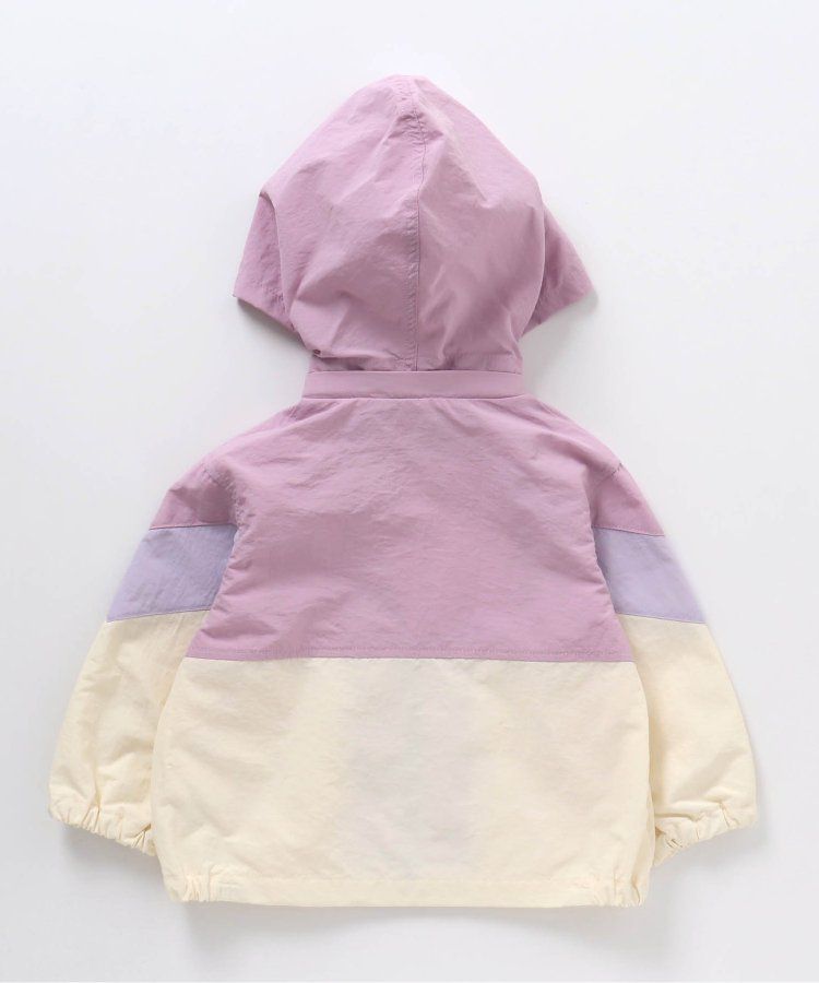 日本 apres les cours - FILA聯名 連帽可拆撞色風衣外套-摩卡x淺藍