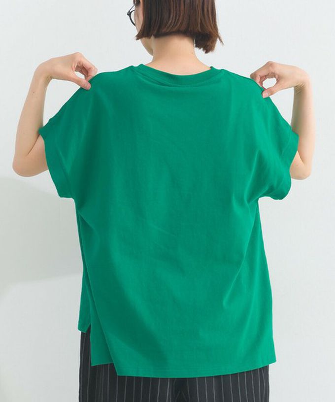 日本 Lupilien - 16OE天竺棉 法式英文標語短袖上衣-黑