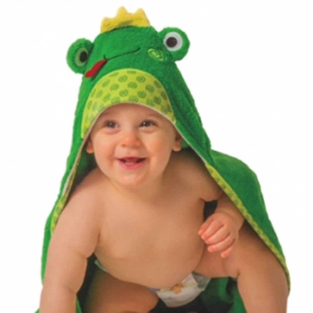 美國 ZOOCCHINI - 可愛動物連帽浴巾/保暖毯(0-18m)-青蛙