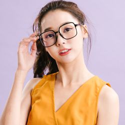 ALEGANT - 街頭潮流爵士黑TR90輕量方框透視鏡腳設計UV400濾藍光眼鏡