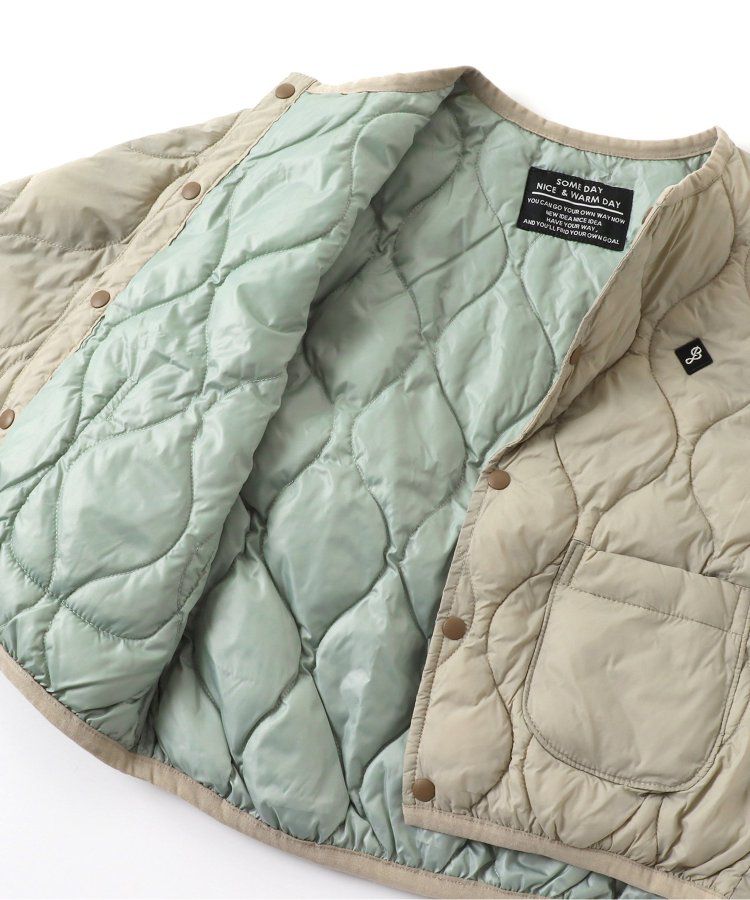 日本 BREEZE - 圓領好搭絎縫鋪棉外套(可機洗)-紅