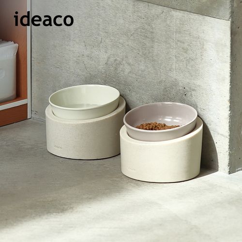 日本IDEACO - 寵物餵食護頸斜口碗架套組(低款)-餵食碗(140ml)
