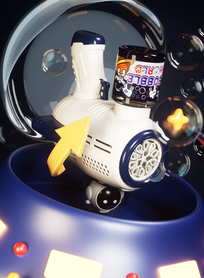 Vanibaby - 太空人電動燈光泡泡槍-火箭紅