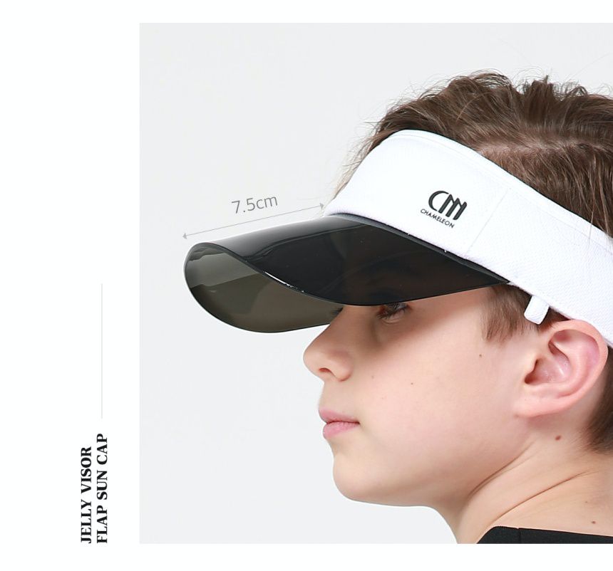 韓國 CHAMELEON - UPF50+防曬板鴨舌帽(含遮脖巾)-白