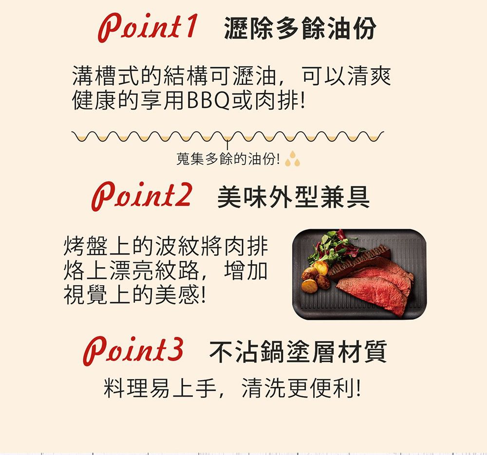 日本 BRUNO - 多功能電烤盤專用配件 燒烤波紋煎盤