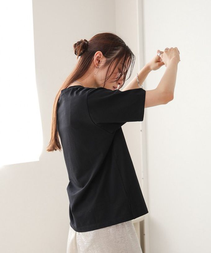 日本 Bab - 100%棉 俐落光影印花短袖T恤-白 (M)