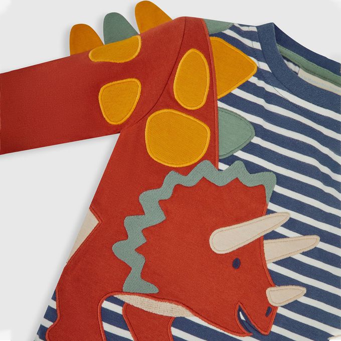 英國 JoJo Maman BeBe - 幼/兒童超優質100%純棉長袖上衣-恐龍朋友