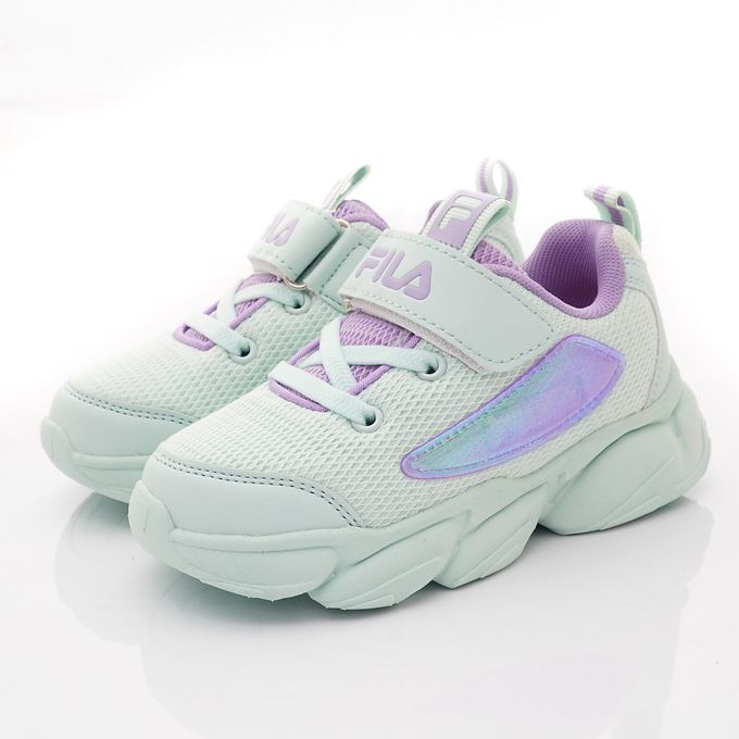 FILA - 電燈透氣慢跑運動鞋-2-J437X-339水藍(中大童段)-運動鞋-水藍